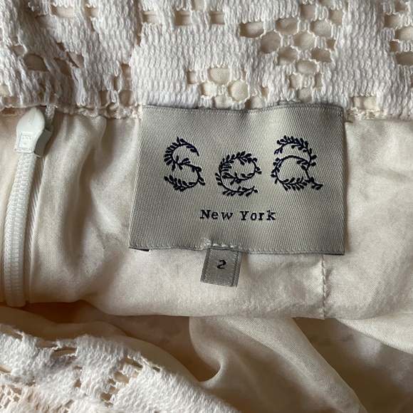 Sea NY Lace Eyelet Pencil Skirt Size 2 Wedding bridal Dainty Victorian Coquette - Picture 9 of 9